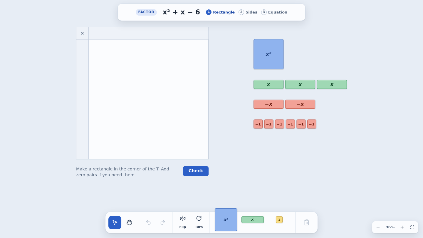 Algebra Tiles screenshot