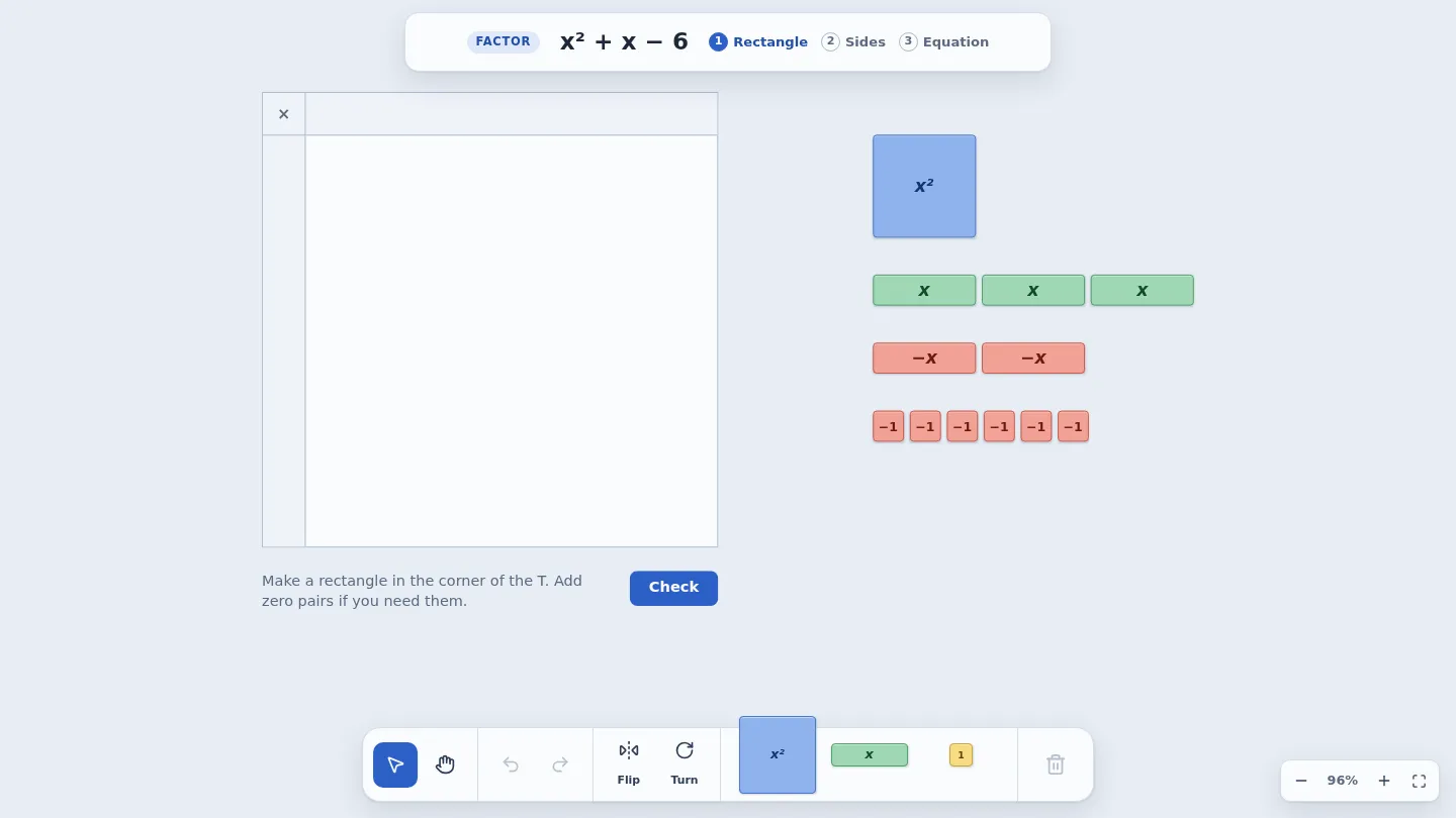 Algebra Tiles screenshot