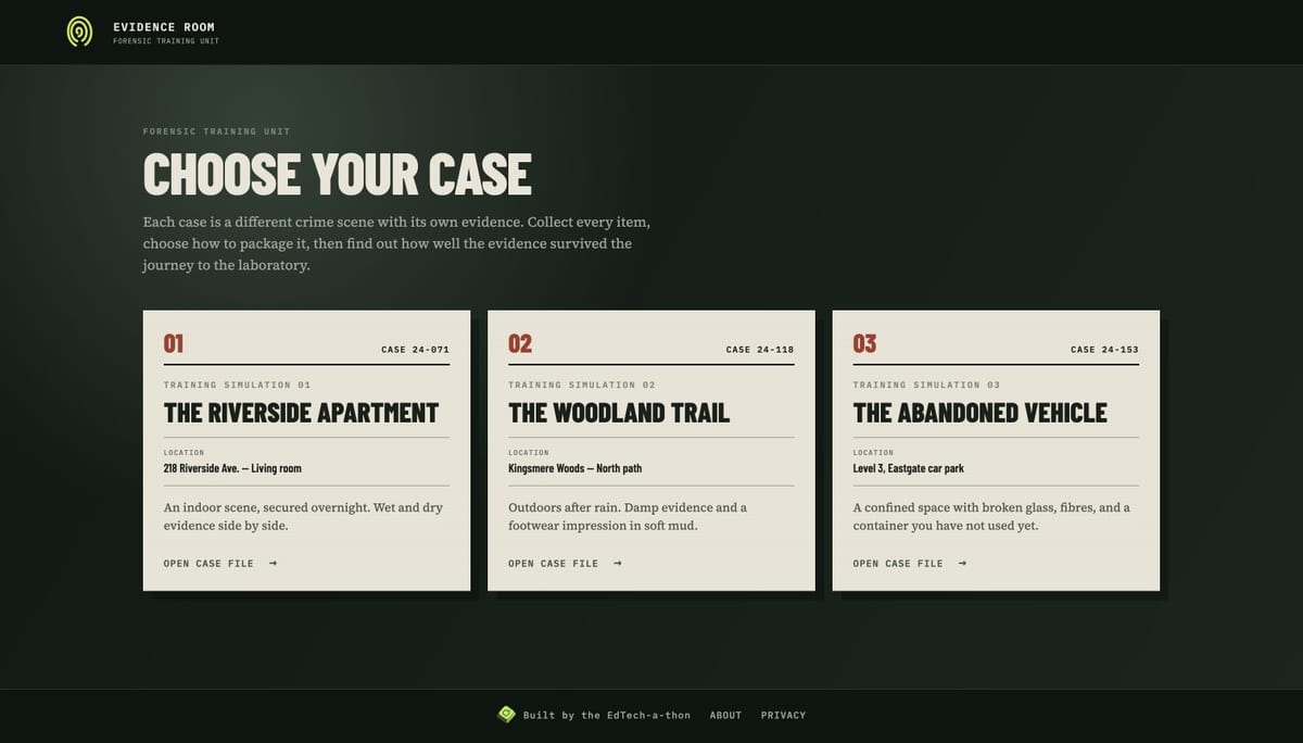 Evidence Room screenshot