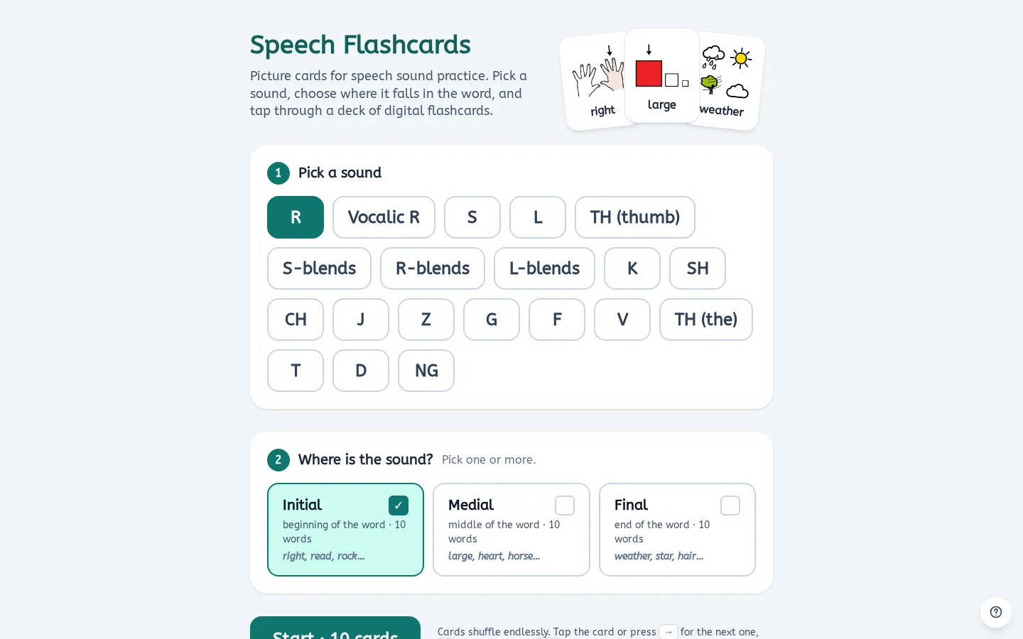 Speech Flashcards screenshot